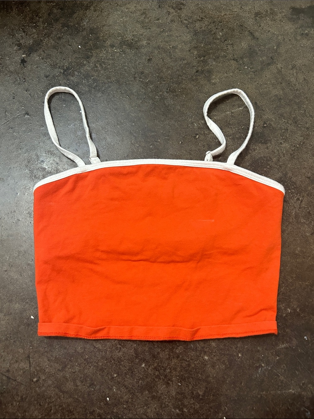 BDG Orange Crop Cami with White Trim